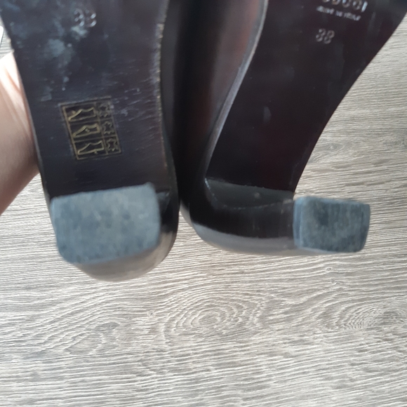 Gucci women's brown heel shoes. Square toe. size 8 Y2K - Picture 9 of 10